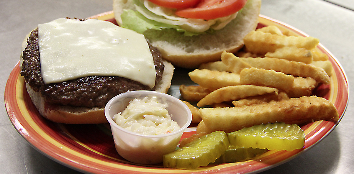 photo of a cheeseburger